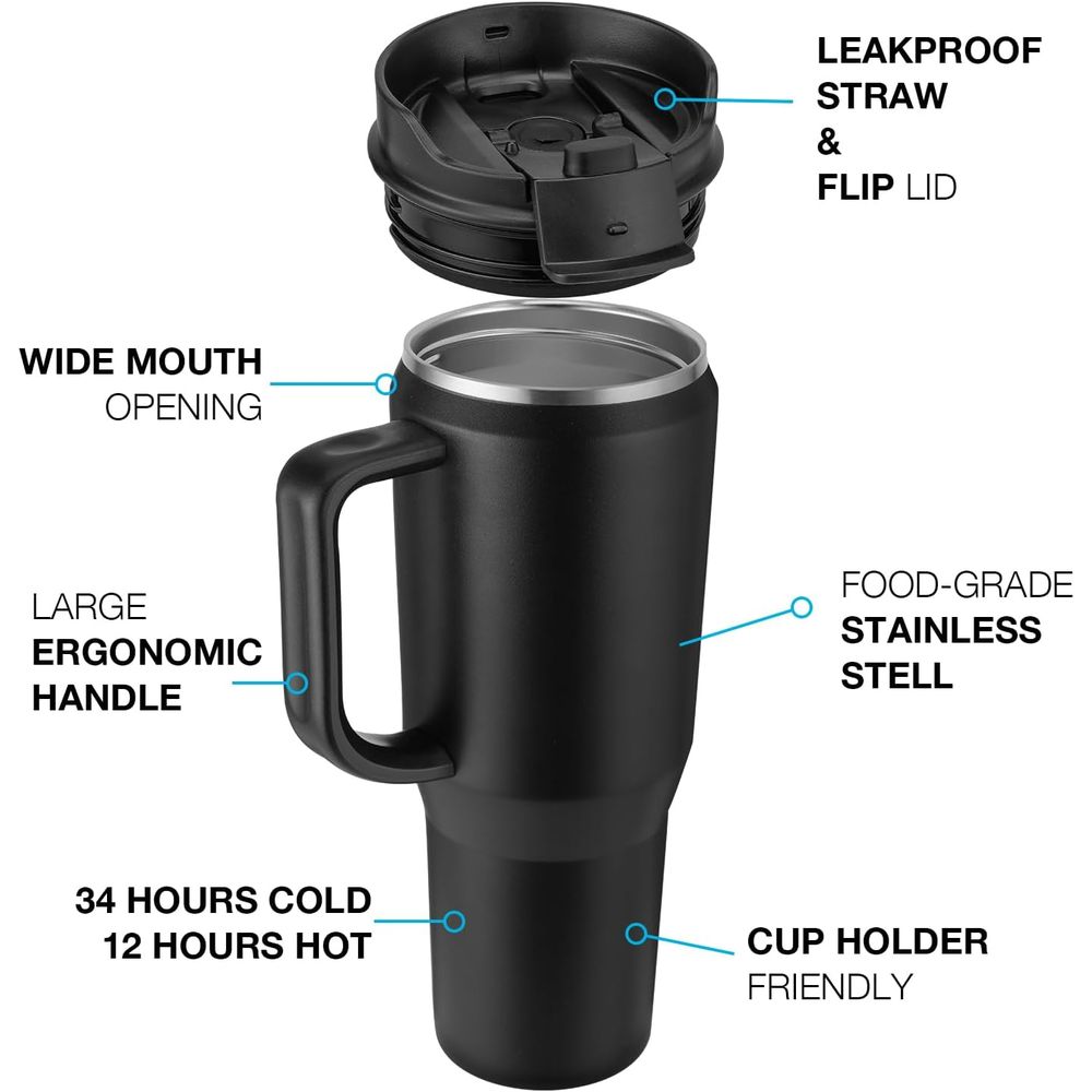 Caneca Térmica de Viagem de 40 - Stainless Steel Straw avaliação e preço